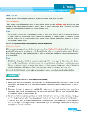 2025 - 6. Sınıf Türkçe Fasikülleri - 5 - ULTİ YAYINLARI