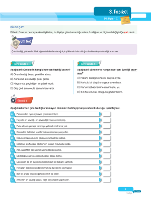2025 - 8. Sınıf Türkçe Fasikülleri - 8 - ULTİ YAYINLARI