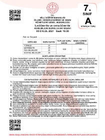 7.Sınıf 2021 Bursluluk Sınavı - AV YAYINLARI - YENİ