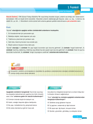 2025 - 5. Sınıf Türkçe Fasikülleri - 1 - ULTİ YAYINLARI