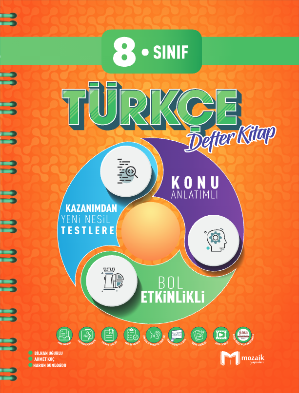 8. Sınıf Türkçe  Defter Kitap - MOZAIK - 25-26