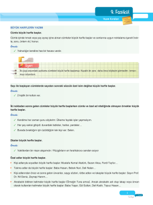 2025 - 7. Sınıf Türkçe Fasikülleri - 9 - ULTİ YAYINLARI