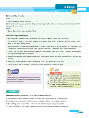 2025 - 6. Sınıf Türkçe Fasikülleri - 8 - ULTİ YAYINLARI
