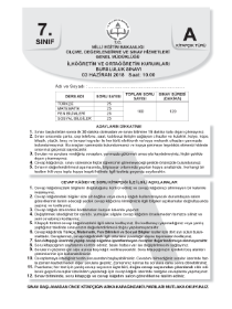 7.Sınıf 2018 Bursluluk Sınavı - AV YAYINLARI - YENİ