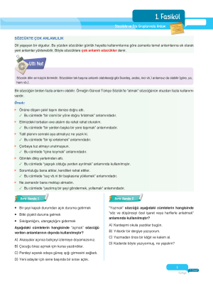 2025 - 7. Sınıf Türkçe Fasikülleri - 1 - ULTİ YAYINLARI