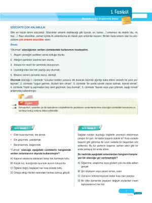 2025 - 8. Sınıf Türkçe Fasikülleri - 1 - ULTİ YAYINLARI