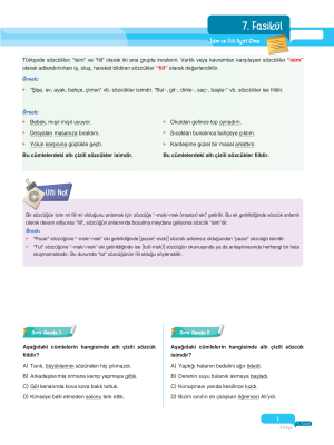 2025 - 5. Sınıf Türkçe Fasikülleri - 7 - ULTİ YAYINLARI