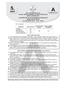 5.Sınıf 2018 Bursluluk Sınavı - AV YAYINLARI - YENİ