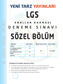 8. SINIF KRALLAR KARMASI YENİTARZ YAYINLARI DENEME
