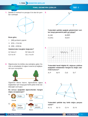 5.Sınıf Matematik Yaprak Test - İLK ÖNCE YAYINLARI - 2024-25