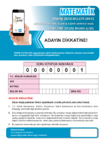 LGS MATEMATİK - 12Lİ DENEME - TANIM YAYINLARI