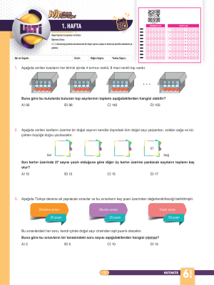 2025 - 6. SINIF MATEMATİK HAFTALIK ÖDEV FÖYLERİ