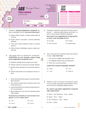8. Sınıf Türkçe 10lu Branş Deneme - TANIM