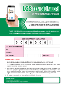 LGS FEN BİLİMLERİ - 12Lİ DENEME - TANIM YAYINLARI