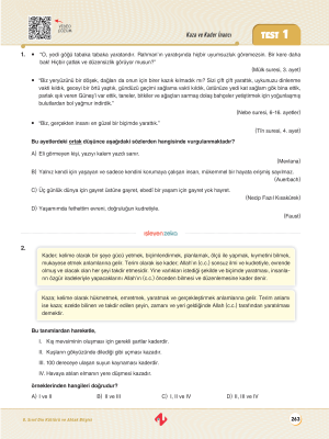 1. Dönem Tam Tekrar Din Kültürü - İŞLEYEN ZEKA YAYINLARI - 2024-25